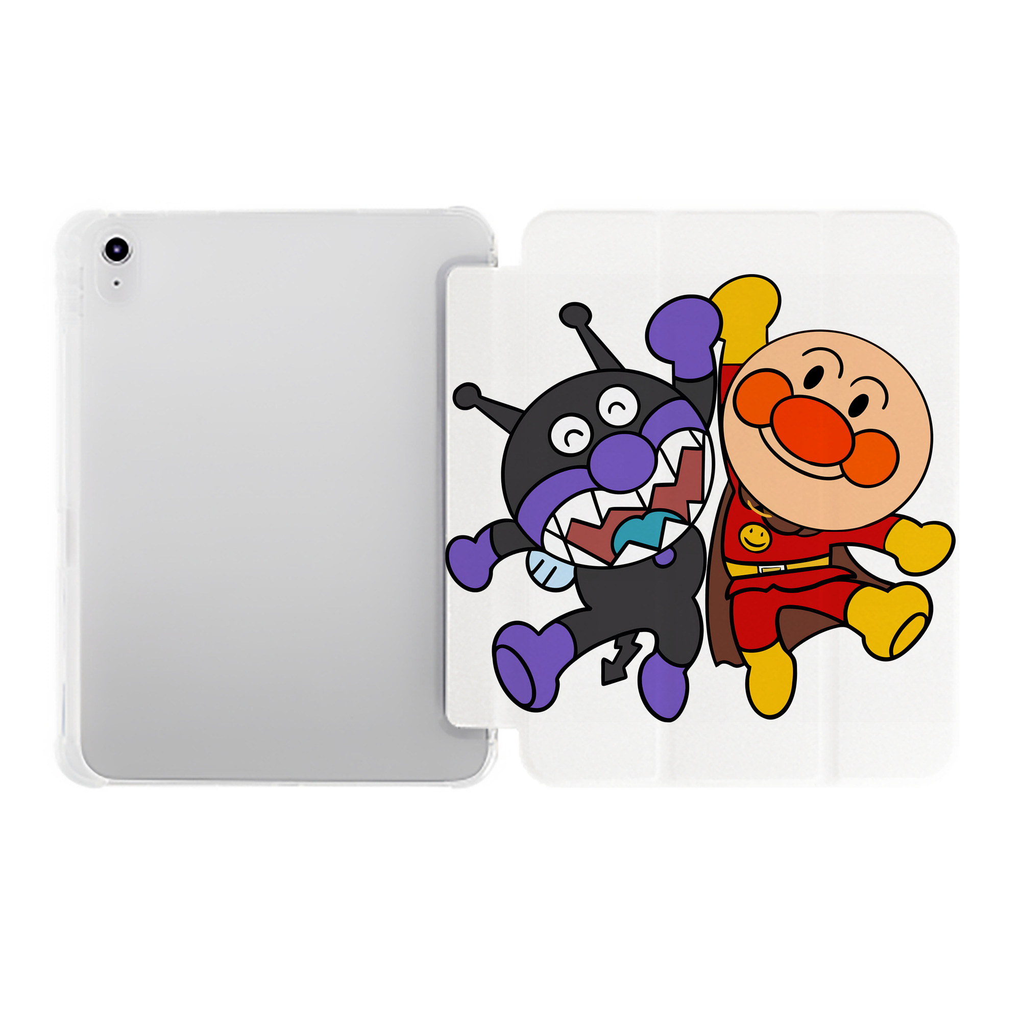 （画像用） アンパンマン Anpanman IPad ケース ペン収納付き 三つ折りスタンド PUレザー×シリコン 対応機種9.5/10.5/10.9インチ